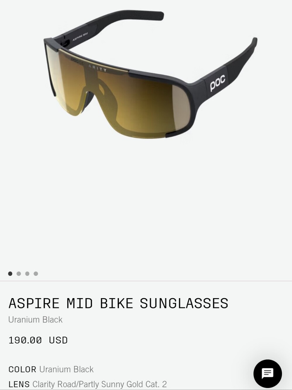 POC Aspire Mid Bike Sunglasses - Black with Gold Lens